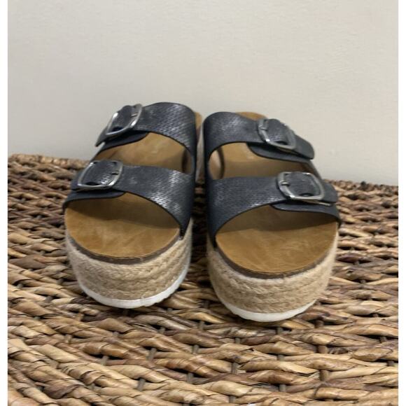 Patrizia Spring Step Metallic Buckle Accent Platform Espadrille Sandals US 7.5 - Picture 7 of 8